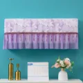 Lila Blumen-Spitzen-Klimaanlagen-Staubschutzabdeckung mit hängenden Quasten für die Dekoration. - Fei Ran Serie Violett - Betriebsfreundliche Abdeckung