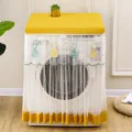 Waschmaschine staubschutz haube niedliches kaninchen spitze mesh tuch dekoration - 60/60/85 cm Einheitsgröße / Fräulein Hase Gelb