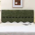Fundas para cabecero de cama de chenilla verde antipolvo antideslizante protector de tela suave - Para Cabecera de 1.2m (120x90cm) / Verde oscuro