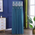 Nordic style embroidered cabinet air conditioner cover standing dustproof cover blue - AC Cover (Height 180cm) / Green Air Conditioner Cover for Square Cabinet Units with Painting Style
