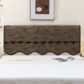 Fundas para cabecero de cama de chenilla antipolvo tela suave antideslizante marron - Para Cabecera de 1.2m (120x90cm) / Café Oscuro