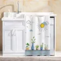 Washing machine dust cover waterproof roller sunshade curtain balcony cover cloth for home. - W65*H85cm - Track Included (Adjustable 7cm Single Hook) / Photosynthesis - Upgraded Waterproof