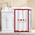 Washing machine dust cover waterproof blackout curtain with red border and lucky print style. - W65*H85cm - Track Included (Adjustable 7cm Single Hook) / Good Luck Persimmon A - Upgraded Waterproof