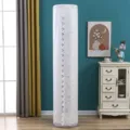 Lace embroidered vertical air conditioner dust cover scene detail, elegant home decor. - Rose Beads White