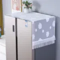 White cloud lace refrigerator top cover dustproof cloth with elegant pleated mesh fringe - Double Door 70x180cm / Cloud