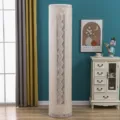 Detailed close-up view of the vertical cylindrical air conditioner lace dust cover. - Rose Beads Coffee