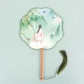 Traditional Chinese style antique hand fan with wooden handle and elegant watercolor print. - Eight-petal Fan - Jasper Beauty