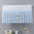 Cute bedroom air conditioner dust cover with blue pleated mesh curtain and tulip pendant. - 1m Long and 40cm High with Velcro / Ice Silk - Blue with Tulip