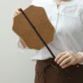 Handwoven traditional bamboo fan for summer cooling, portable natural material hand fan. - Purple Bamboo Arhat Fan Waist Flying Fairy Style