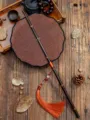Traditional Chinese handmade bamboo fan with elegant tassel, antique style tea table decor. - Lattice Waist Fan