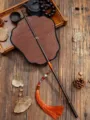 Traditional Chinese bamboo hand fan vintage woven fan with tassel elegant retro style - Phoenix Crown Waist Fan