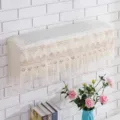 Wall-mounted air conditioner cover decorative lace dust cover for 1.5 HP indoor AC units. - Daylily Beige
