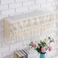 Quilted lace air conditioner dust cover, elegant wall mounted AC protective cover decor - Stay-On AC Cover (2P, 92cm Length) / Daylily Gray