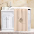 Waterproof roller washing machine dust cover curtain with minimalist line art design. - Positive Energy - Upgraded Waterproof