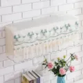 Wall mounted air conditioner dust cover lace embroidered protective decorative home decor - Begonia Green
