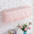 Pink lace embroidered wall mounted air conditioner dust cover decorative protective cover - Begonia Pink