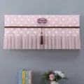 Copertura antipolvere per climatizzatore in pizzo rosa con nappa ed etichetta decorativa. - Rosa neve eterna - Utilizzabile senza rimozione