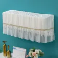 Detailansicht einer weißen Wand-Klimaanlagen-Staubschutzhülle mit eleganter Quastenverzierung. - Qingxin Weiß Vollschutz (Vor dem Einschalten entfernen)