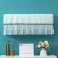 Wandklimaanlage Abdeckung Staubschutz Schutzhaube aus Netzspitze mit elegantem Design. - Klimaanlagenhülle in Herzschlag-Grün - Ohne Abnehmen einschaltbar