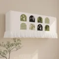 Fodera antipolvere per climatizzatore con elegante motivo botanico e grazioso volant. - 82*30*20 cm (si consiglia la taglia più grande) / Qingyun Yanyu