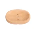Natural beech wood soap dish holder with drainage holes for bathroom basin sink organizer - Oval Beech Wood Soap Dishes