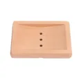 Wooden soap dish with drainage holes, natural beech wood bathroom organizer and holder. - Square Beech Wood Soap Dish
