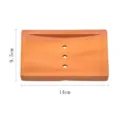 Natural wooden soap dish with drainage holes, beech wood bathroom soap holder tray. - Rectangular Yellow Hardwood Soap Box