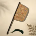 Chinese antieke stijl houten handvat ventilator draagbare fotografie prop traditionele waaier variante - Liu Feng - Dao Fan (Mesvormige waaier)