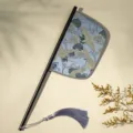 Traditionele Chinese klassieke waaier voor Hanfu foto's, elegant kraanvogelmotief met handvat. - Kongjian katana waaier