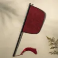 Traditionele Chinese stijl vintage waaier rode jacquard stof zwarte handvat kwastje - Rode roos - Meswaaier