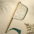 Traditionele Chinese handwaaier Hanfu dans rekwisiet met prachtig bamboe handvat. - Mesvormige waaier Wangzhi