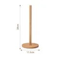 Wooden paper towel holder for kitchen countertop, natural bamboo roll paper stand with 28cm height. - Single Rod
