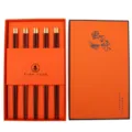 Chinese style wenge wood chopsticks 5 pairs gift box set with metal ends luxury tableware - 5 Pairs of Red Rosewood Gift Chopsticks
