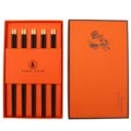 5 pairs Chinese style wenge wood chopsticks gift box set with elegant orange packaging - 5 Pairs of Black Sandalwood Gift Chopsticks