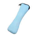 Portable cutlery storage bag light blue canvas pouch with zipper and fork spoon pattern design - Cloth Bags (Cutlery Not Included) / Blue