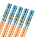 Set van 5 bamboe eetstokjes met blauwe bloemenprint, stijlvolle Chinese stijl voor thuisgebruik. - 24cm / Stijl 05 | Set van 5 paar
