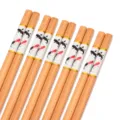 Chinese stijl bamboe eetstokjes set met koi vis print en gouden ringen, 5 paar thuis. - 24cm / Stijl 07 | Set van 5 paar