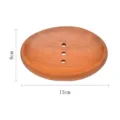 Wooden soap dish with drainage holes, oval wooden soap holder for bathroom, 13x9cm size. - Oval Yellow Hardwood Soap Box