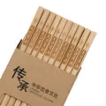 Unlacquered natural bamboo chopsticks set, 10 pairs household eco-friendly tableware kitchen tool. - Smiling