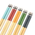 5 paar schattige gestipte bamboe eetstokjes met panda ontwerp voor thuiskeuken - 24cm / Model 11 | 5 paar