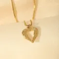 Goldener Engel Flügel Herz Anhänger Halskette, elegante Schlüsselbeinkette, schöner Schmuck. - Herz Engelsflügel