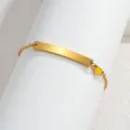 Goldfarbenes Edelstahlarmband mit gebogener Platte und gelbem Emaile-Herzanhänger chic - Gebogenes Armband (Gelbes Herz)