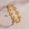 Gold-plated stainless steel geometric star open bangle bracelet for women daily fashion jewelry - Hollow Star