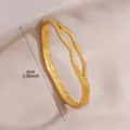Gold plated stainless steel geometric open cuff bracelet for women fashion chic jewelry item - Double-Line Irregular Geometric