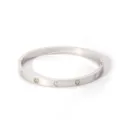 Stainless steel cubic zirconia bangle bracelet, elegant silver fashion jewelry for women. - NB-B6052-4