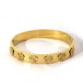 Gold stainless steel floral cuff bracelet luxury minimalist fashion jewelry for women chic accessory - NB-B6052-6