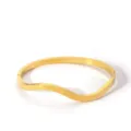 Gold stainless steel irregular wave bangle bracelet, minimalist chic fashion jewelry gift. - NB-B6052-10