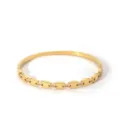 Minimalist 18K gold plated stainless steel anchor link bracelet with sparkling cubic zirconia. - NB-B6052-14