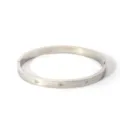 Stainless steel star zircon bangle, silver finish hinged fashion bracelet for daily wear. - NB-B6052-16