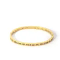 Gold stainless steel Roman numeral crystal bangle bracelet variant, elegant luxury fashion design. - NB-B6052-27